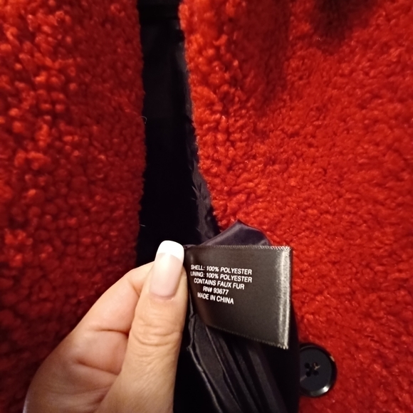 LIZ Claibourne Outerwear Fuzzy Button up Teddy Jacket - Picture 8 of 12